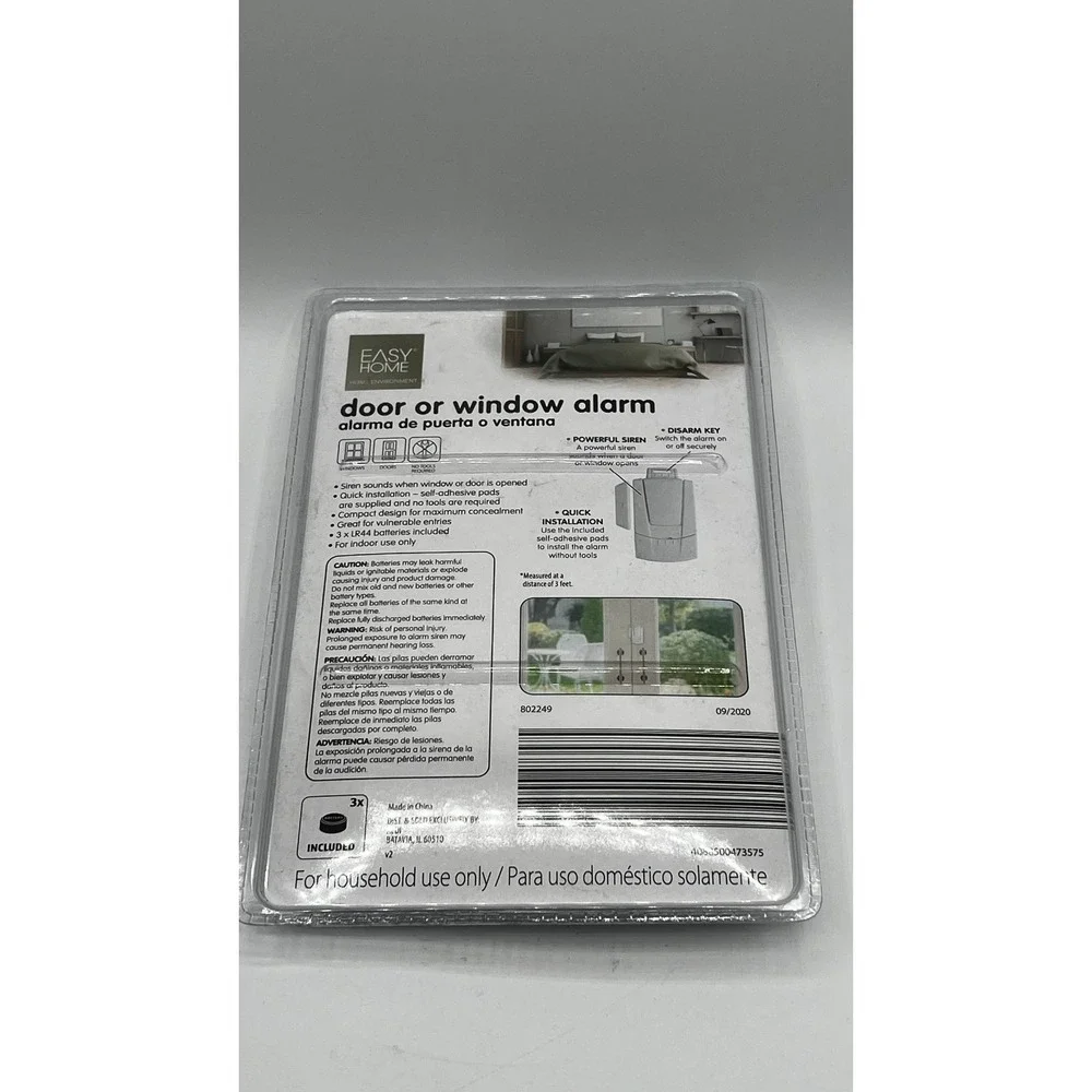 Easy Home Door Or Window Alarm 2-Pack New & Sealed